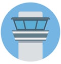 Lighthouse Color Isolated Vector Icon that easily can be modified and edit.