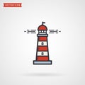 Lighthouse colored outline icon