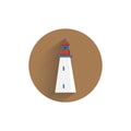 lighthouse flat icon with shadow. sea flat icon Royalty Free Stock Photo