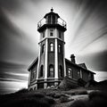 A Lighthouse Contrast Highlights Vintage Backlighting