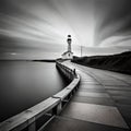 A Lighthouse Contrast Highlights Vintage Backlighting