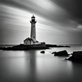 A Lighthouse Contrast Highlights Vintage Backlighting