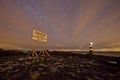 Lighthouse and danger sign Royalty Free Stock Photo