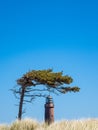 Lighthouse Darsser Ort on the Baltic Sea coast Royalty Free Stock Photo
