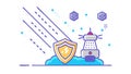 Lighthouse Digital Protection, Cyber Security and Safety Icon, vector design Generative AI Royalty Free Stock Photo