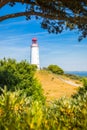 Lighthouse Dornbusch on the island Hiddensee, Ostsee, Germany Royalty Free Stock Photo