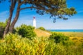 Lighthouse Dornbusch on the island Hiddensee, Ostsee, Germany Royalty Free Stock Photo