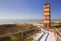 Lighthouse in the dunes at Dishoek, The Netherlands Royalty Free Stock Photo