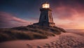 lighthouse at dusk highly intricately detailed photograph of Lighthouse at talacre in the afterglow following a storm