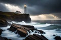 A lighthouse on the edge of sea