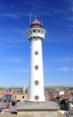 Lighthouse in Egmond aan Zee. North Sea, the Netherlands.