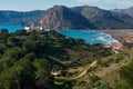 Lighthouse El Hoyo in Portman village, Cartagena Royalty Free Stock Photo