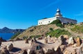 Lighthouse El Hoyo in Portman village, Spain Royalty Free Stock Photo