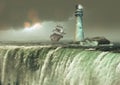 The Lighthouse at the End Of the World Royalty Free Stock Photo