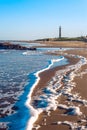 Lighthouse and famous beach in Jose Ignacio