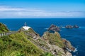 Lighthouse Faro de Cabo Ortegal along the road to San Andres de Teixido, A Coruna Province, Galicia, Spain