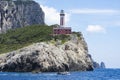 Lighthouse `Faro di Punta Carena`, Anacapri, Capri island, Italy. Royalty Free Stock Photo