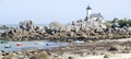 Lighthouse on Finistere beach Royalty Free Stock Photo