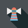 Lighthouse flat icon with long shadow Royalty Free Stock Photo