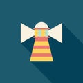 Lighthouse flat icon with long shadow Royalty Free Stock Photo