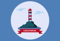 Lighthouse. Flat illustration, Web icon Royalty Free Stock Photo