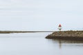 Lighthouse foggy landscape in Norway minimal style scenery