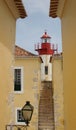 Lighthouse of Fort Sao Sebastiao, Sao Tome city, Sao Tome and Pr Royalty Free Stock Photo