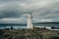 Lighthouse in Galicia- Punta da barca, Muxia in Spain - may 2023 Royalty Free Stock Photo