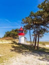 The lighthouse Gellen on the island Hiddensee, Germany Royalty Free Stock Photo