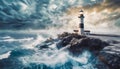 Lighthouse on the headland