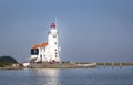 Lighthouse `The Horse of Marken` aka as `The horse of Marken` seen from the Markermeer Royalty Free Stock Photo