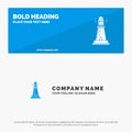 Lighthouse, House, Light, Beach, Ocean SOlid Icon Website Banner and Business Logo Template