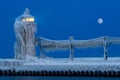 Lighthouse Ice Sculpture At Night
