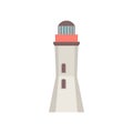 Lighthouse icon in flat style isolated on white background. Vector Royalty Free Stock Photo