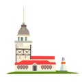 Lighthouse icon. Istanbul landmarks, isolated on white background Royalty Free Stock Photo