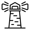 Lighthouse icon outline vector. Extreme summer