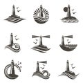 Lighthouse icon set