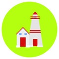 Lighthouse icon in trendy flat style isolated on grey background. Building symbol for your design, logo, UI. Vector illustration, Royalty Free Stock Photo