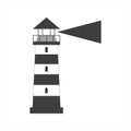Lighthouse icon on a white background, flat style. EPS10 Royalty Free Stock Photo