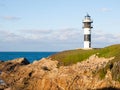 Lighthouse in Illa Pancha, Lugo, Galicia, Spain. Royalty Free Stock Photo