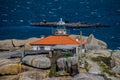 Lighthouse on the island of Arousa Royalty Free Stock Photo