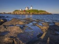 Lighthouse island off the coast of Maine