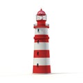 Lighthouse isolated on white 3d illustration