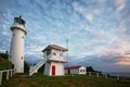 Lighthouse and keepers cottage on Tiritiri Matangi Island open nature reserve, New Zealand