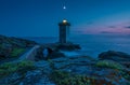 A lighthouse of Kermorvan in the coast of Brittany, France