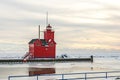 Lighthouse Known as Big Red in Holland Michigan Royalty Free Stock Photo