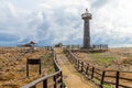 The lighthouse at La Chocolatera, westward point of Ecuador Royalty Free Stock Photo