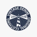 Lighthouse label,logo or badge template. Vector illustration.