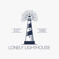 Lighthouse label,logo or badge template. Vector illustration.