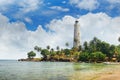 Lighthouse, lagoon and palms Matara Sri Lanka